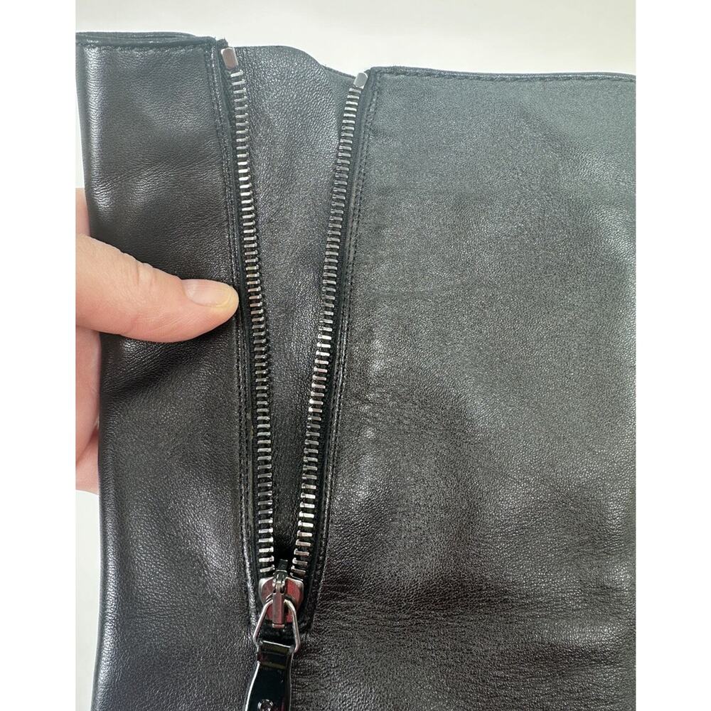 ⭐️ Chanel Black Leather Cap Toe Over The Knee Boots Sz 37 / 7 - Picture 13 of 16